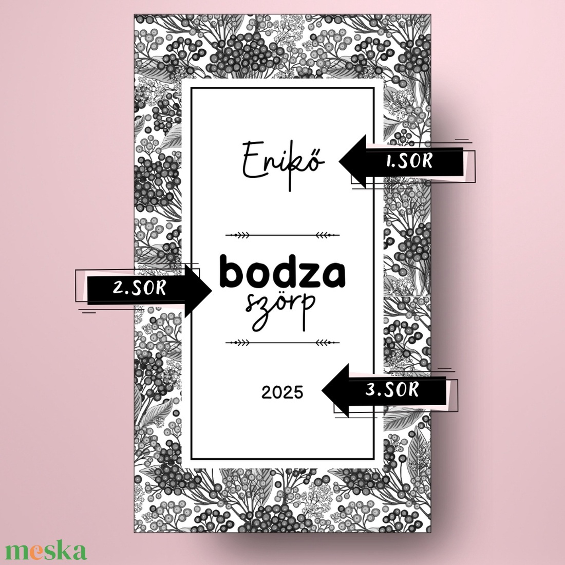 Bodzaszörp - öntapadós üveg címke - fekete-fehér rajzolt bodzákkal - élelmiszer - szörp - Meska.hu Bodzaszörp - öntapadós üveg címke - fekete-fehér rajzolt bodzákkal - élelmiszer - szörp - Meska.hu