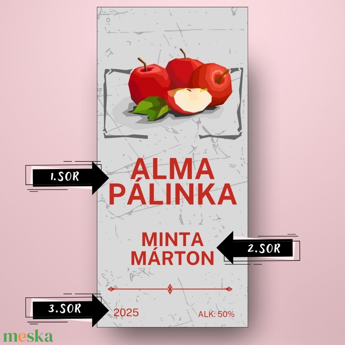 Alma pálinka - öntapadós üveg címke - geometrikus almával - élelmiszer - alkoholos italok - Meska.hu Alma pálinka - öntapadós üveg címke - geometrikus almával - élelmiszer - alkoholos italok - Meska.hu