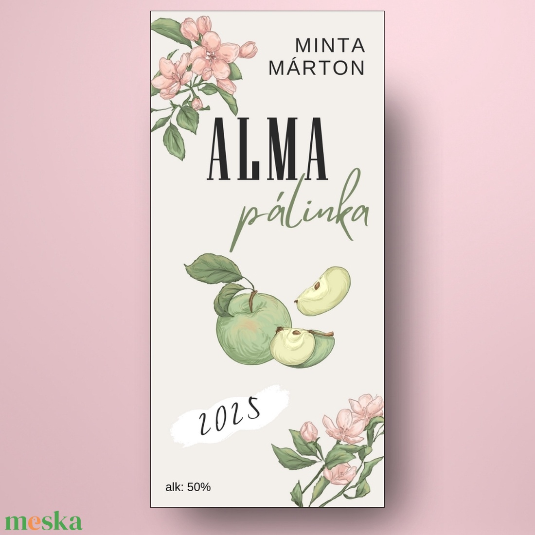 Alma pálinka - öntapadós üveg címke - virágokkal és rajzolt zöld almával - élelmiszer - alkoholos italok - Meska.hu Alma pálinka - öntapadós üveg címke - virágokkal és rajzolt zöld almával - élelmiszer - alkoholos italok - Meska.hu
