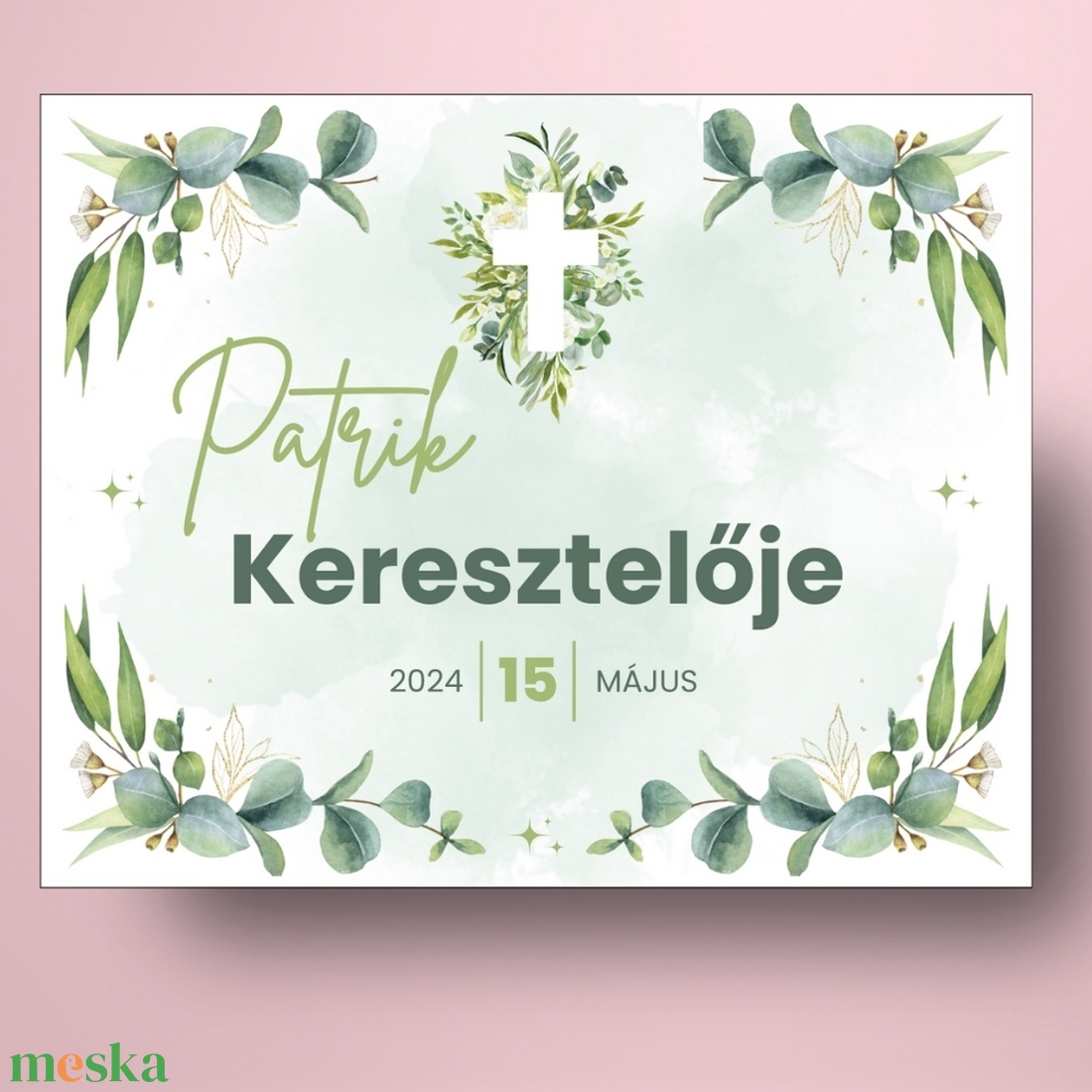 Keresztelőre való öntapadós üveg címke - zöld alapon levél csokrokkal - játék & sport - keresztelőajándékok - Meska.hu Keresztelőre való öntapadós üveg címke - zöld alapon levél csokrokkal - játék & sport - keresztelőajándékok - Meska.hu