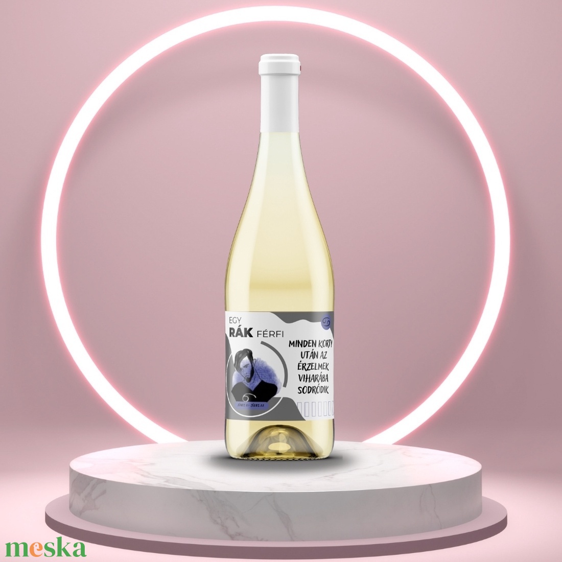 Horoszkópos öntapadós üveg címke - Rák férfi - élelmiszer - alkoholos italok - Meska.hu