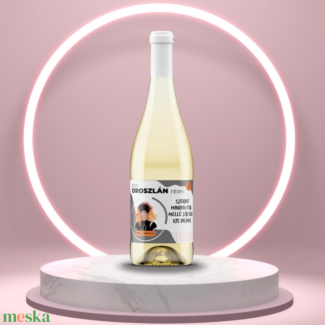 Horoszkópos öntapadós üveg címke - Oroszlán férfi - élelmiszer - alkoholos italok - Meska.hu