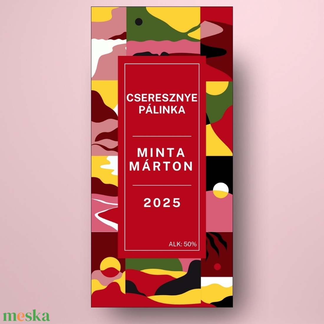 Cseresznye pálinka - öntapadós üveg címke - absztrakt geometrikus mintával - élelmiszer - alkoholos italok - Meska.hu Cseresznye pálinka - öntapadós üveg címke - absztrakt geometrikus mintával - élelmiszer - alkoholos italok - Meska.hu
