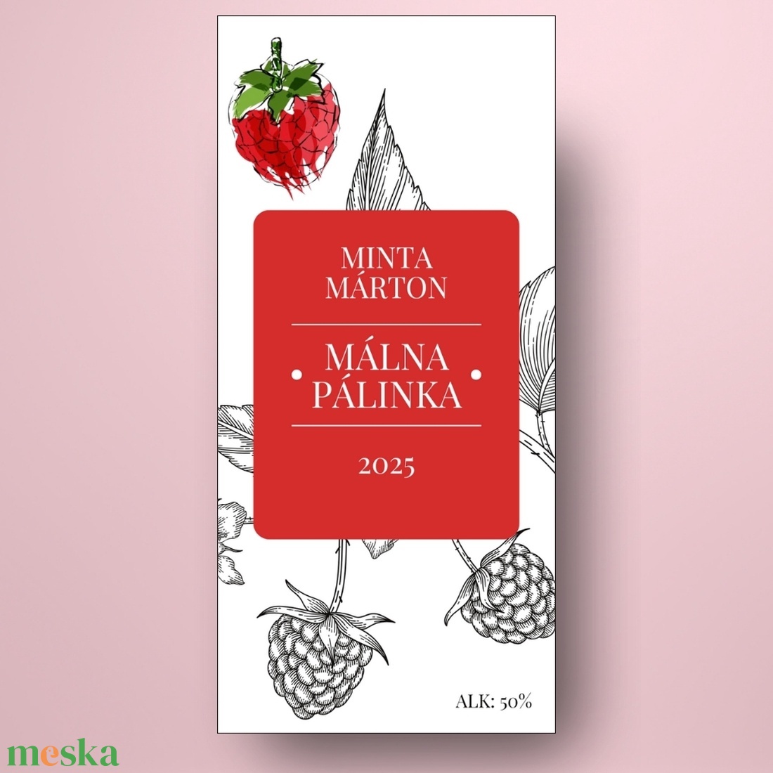 Málna pálinka - öntapadós üveg címke - fekete-fehér alappal és szögletes fókuszponttal - élelmiszer - alkoholos italok - Meska.hu Málna pálinka - öntapadós üveg címke - fekete-fehér alappal és szögletes fókuszponttal - élelmiszer - alkoholos italok - Meska.hu