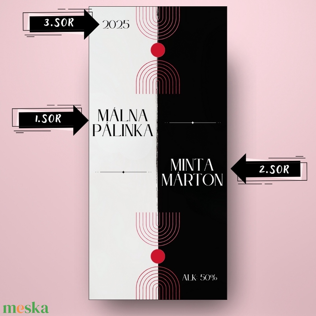 Málna pálinka - öntapadós üveg címke - kontrasztos minimalista dizájn - élelmiszer - alkoholos italok - Meska.hu Málna pálinka - öntapadós üveg címke - kontrasztos minimalista dizájn - élelmiszer - alkoholos italok - Meska.hu