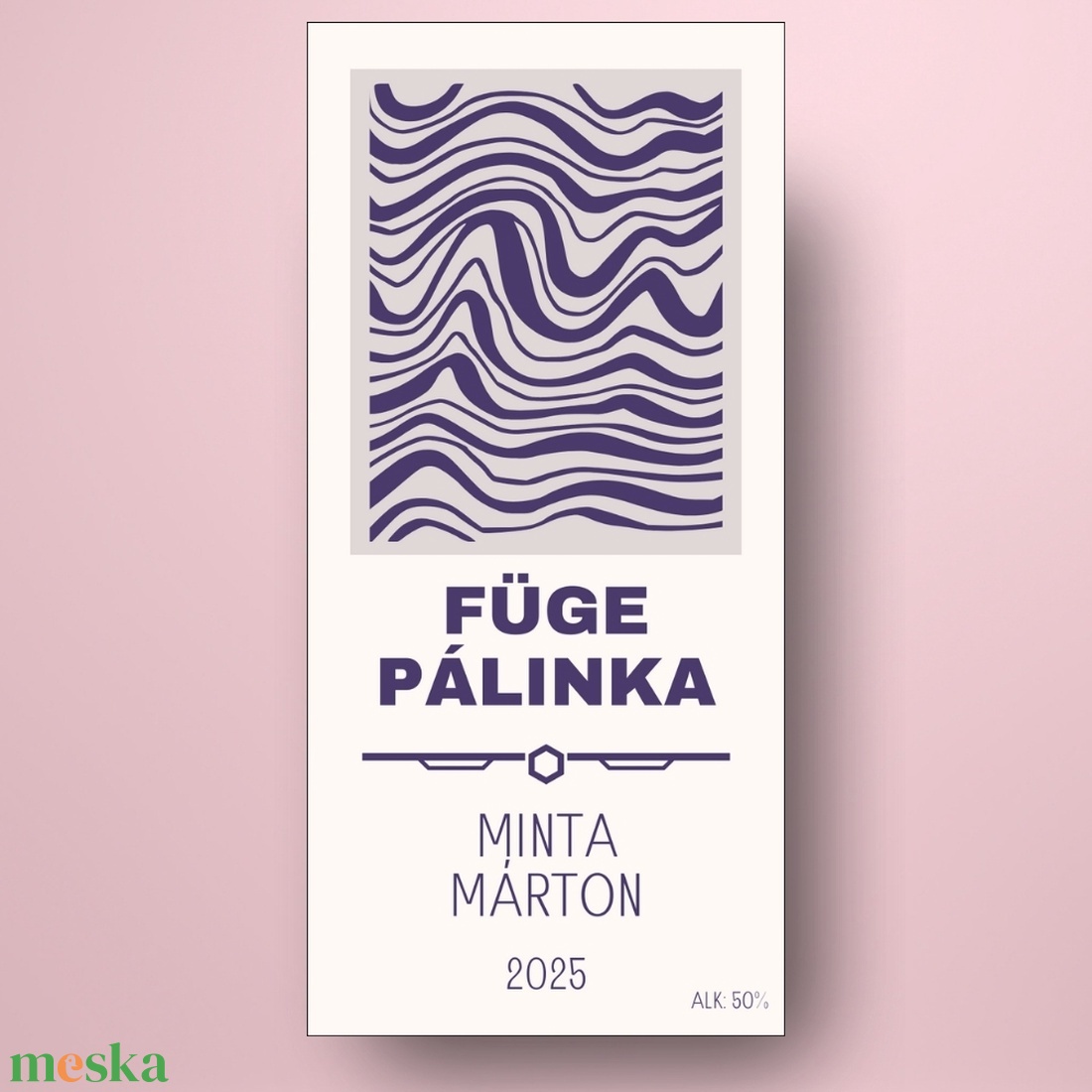 Füge pálinka - öntapadós üveg címke - modern hullám grafikával - élelmiszer - alkoholos italok - Meska.hu Füge pálinka - öntapadós üveg címke - modern hullám grafikával - élelmiszer - alkoholos italok - Meska.hu
