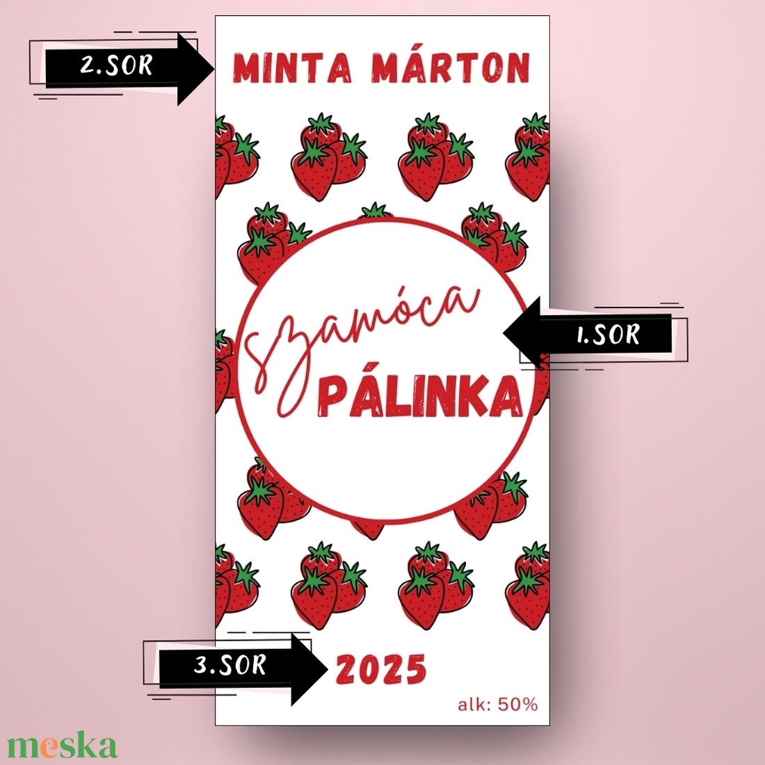 Szamóca pálinka - öntapadós üveg címke - kis piros rajzolt szamócákkal - élelmiszer - alkoholos italok - Meska.hu Szamóca pálinka - öntapadós üveg címke - kis piros rajzolt szamócákkal - élelmiszer - alkoholos italok - Meska.hu