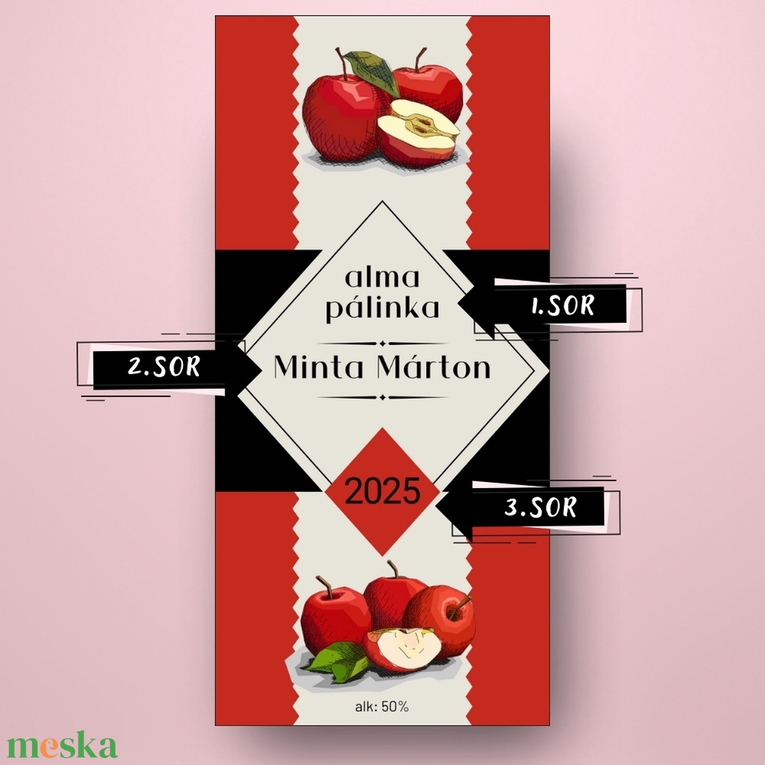 Alma pálinka - öntapadós üveg címke - kézzel illusztrált almákkal - élelmiszer - alkoholos italok - Meska.hu Alma pálinka - öntapadós üveg címke - kézzel illusztrált almákkal - élelmiszer - alkoholos italok - Meska.hu