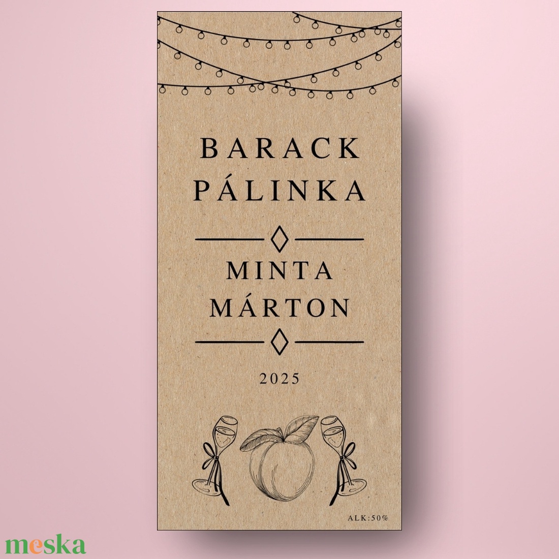 Barack pálinka - öntapadós üveg címke - kraft papír hatású - élelmiszer - alkoholos italok - Meska.hu Barack pálinka - öntapadós üveg címke - kraft papír hatású - élelmiszer - alkoholos italok - Meska.hu