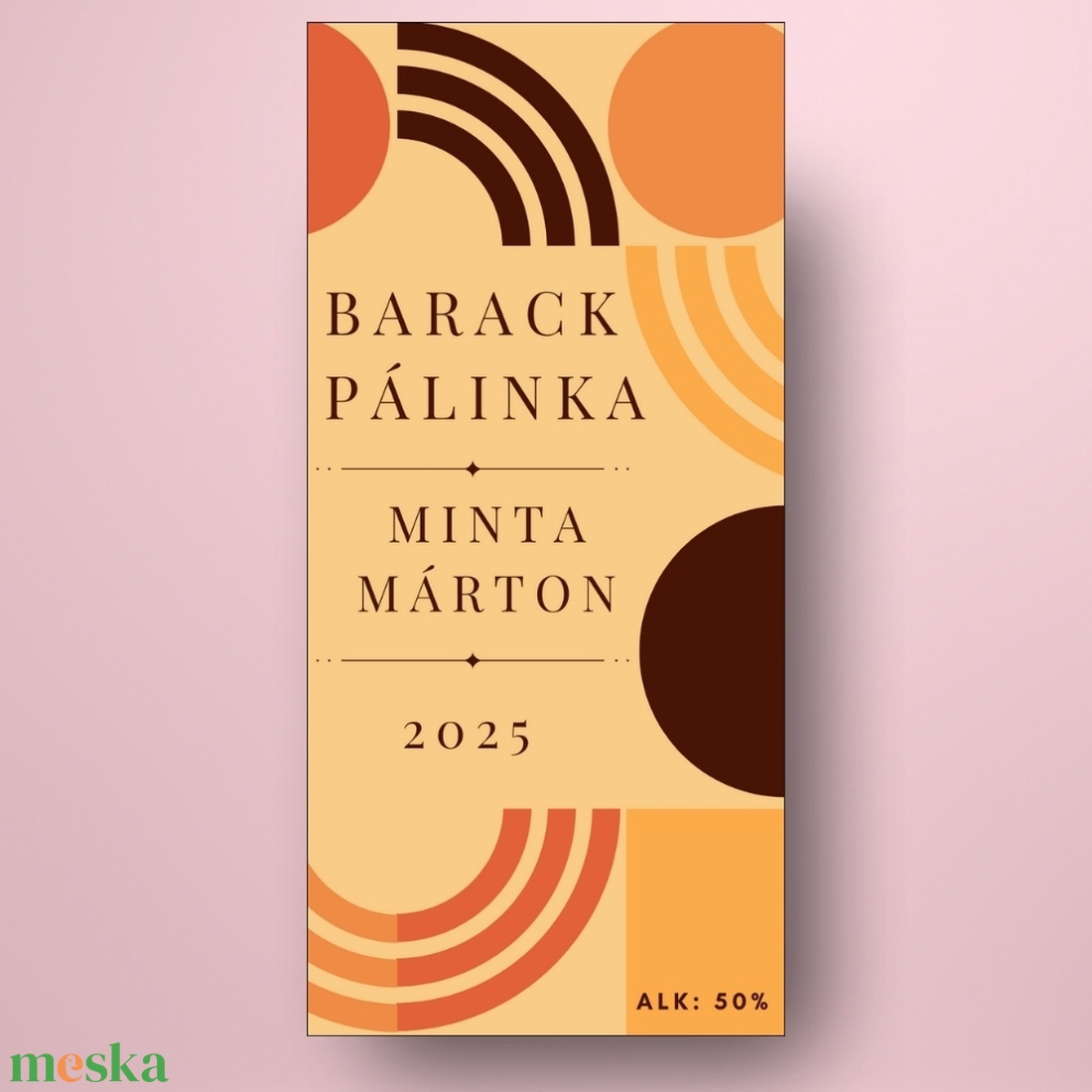 Barack pálinka - öntapadós üveg címke - modern geometrikus mintával - élelmiszer - alkoholos italok - Meska.hu Barack pálinka - öntapadós üveg címke - modern geometrikus mintával - élelmiszer - alkoholos italok - Meska.hu