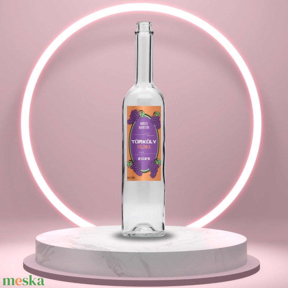 Törköly pálinka - öntapadós üveg címke -  fekete szőlő rajzzal  - élelmiszer - alkoholos italok - Meska.hu
