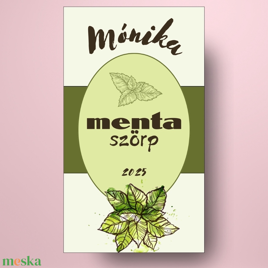 Mentaszörp - öntapadós üveg címke - mentalevél vízfesték hatással - élelmiszer - szörp - Meska.hu Mentaszörp - öntapadós üveg címke - mentalevél vízfesték hatással - élelmiszer - szörp - Meska.hu