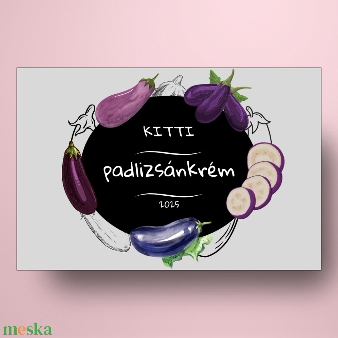 Padlizsánkrém - öntapadós üveg címke - modern padlizsán rajzokkal - élelmiszer - befőtt - Meska.hu Padlizsánkrém - öntapadós üveg címke - modern padlizsán rajzokkal - élelmiszer - befőtt - Meska.hu