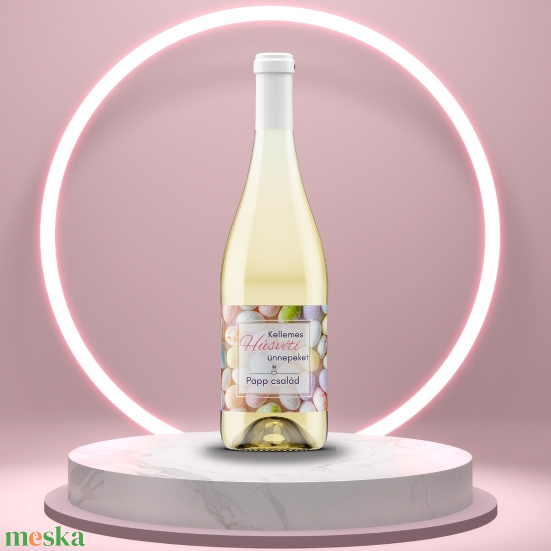 Húsvéti öntapadós üveg címke - színes textúrált tojásokkal - élelmiszer - alkoholos italok - Meska.hu