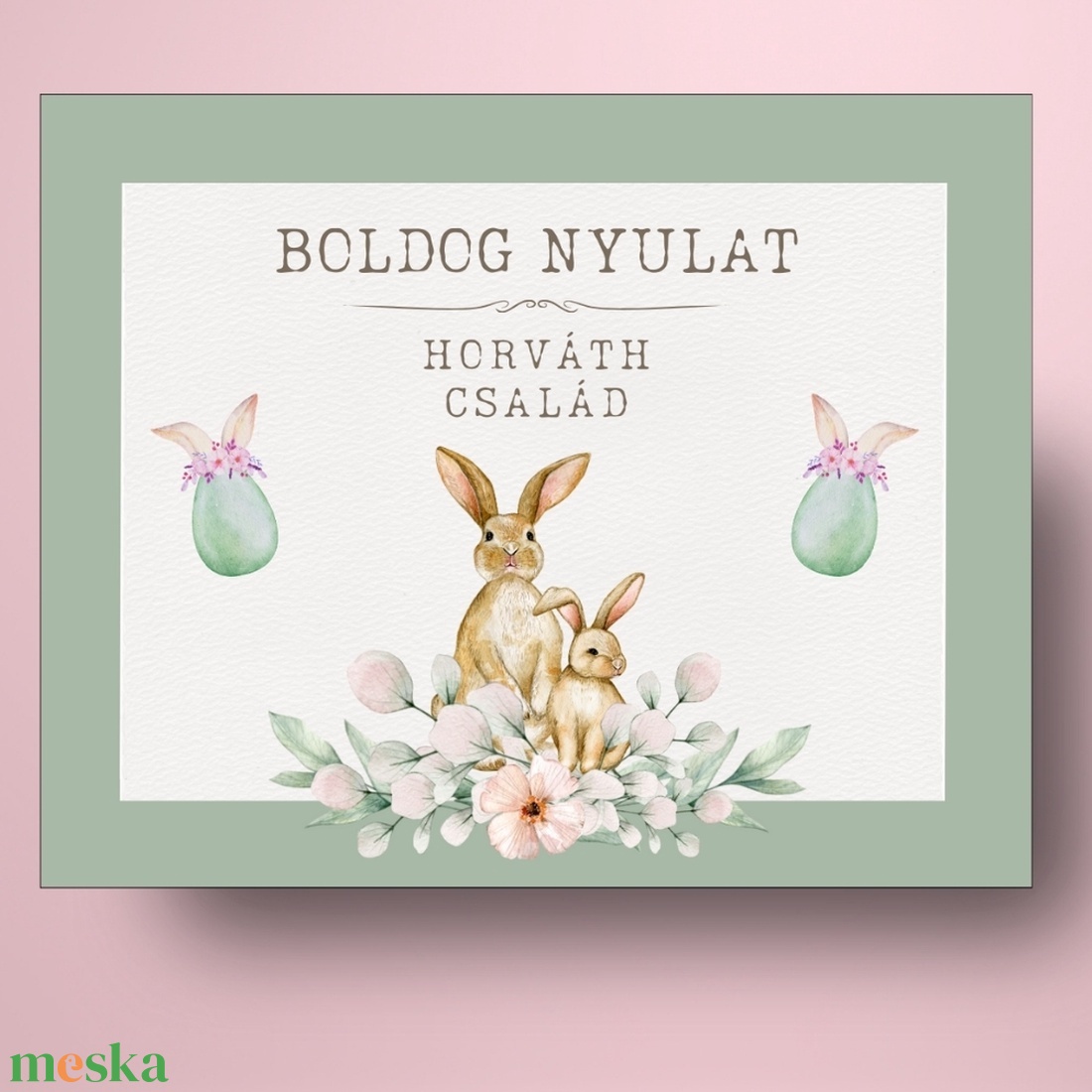 Húsvéti öntapadós üveg címke - nyuszikkal textúrált papírhatáson - élelmiszer - alkoholos italok - Meska.hu