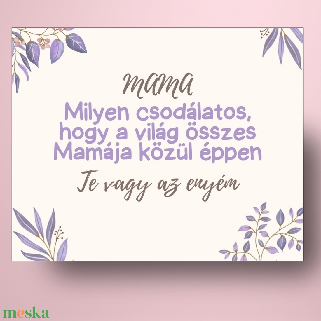 Anyák napi üveg címke - rajzolt lila virágokkal - élelmiszer - alkoholos italok - Meska.hu