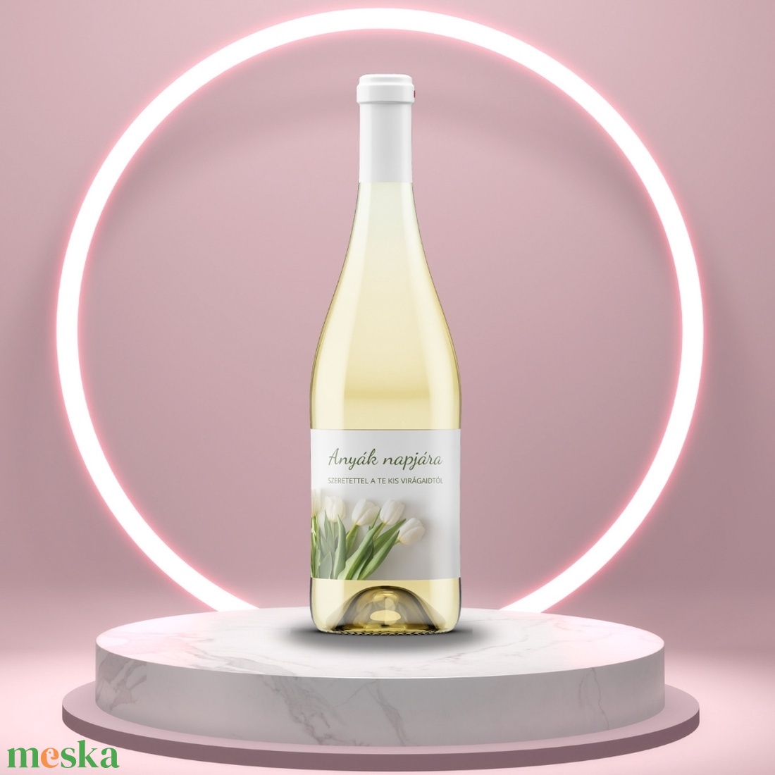Anyák napi üveg címke - fehér tulipánokkal - élelmiszer - alkoholos italok - Meska.hu Anyák napi üveg címke - fehér tulipánokkal - élelmiszer - alkoholos italok - Meska.hu