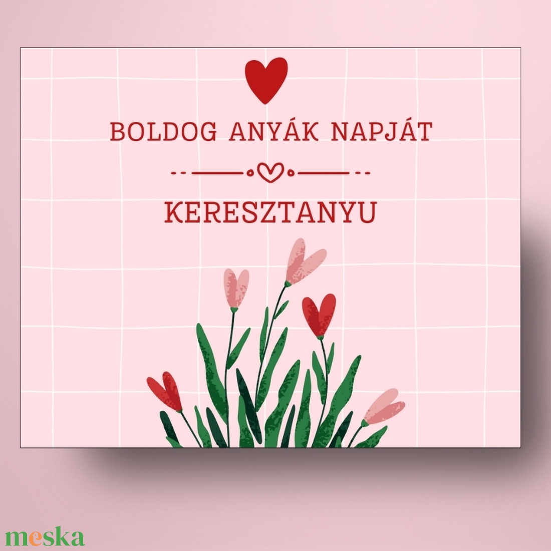 Anyák napi üveg címke - rózsaszín alapon rajzolt virágokkal - élelmiszer - alkoholos italok - Meska.hu