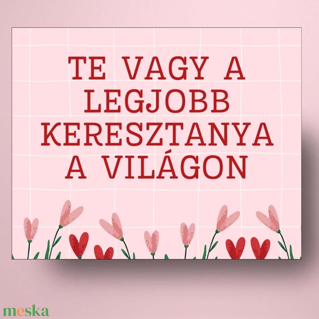 Anyák napi üveg címke - rózsaszín alapon rajzolt virágokkal - élelmiszer - alkoholos italok - Meska.hu