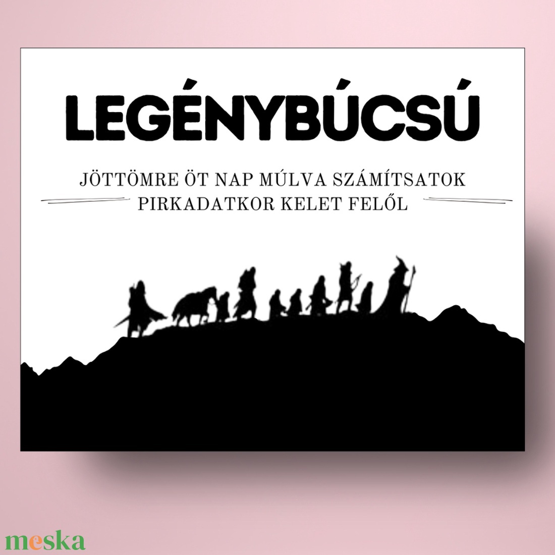 Legénybúcsú öntapadós üveg címke - gyűrűk ura illusztrációval - esküvő - legénybúcsú - Meska.hu