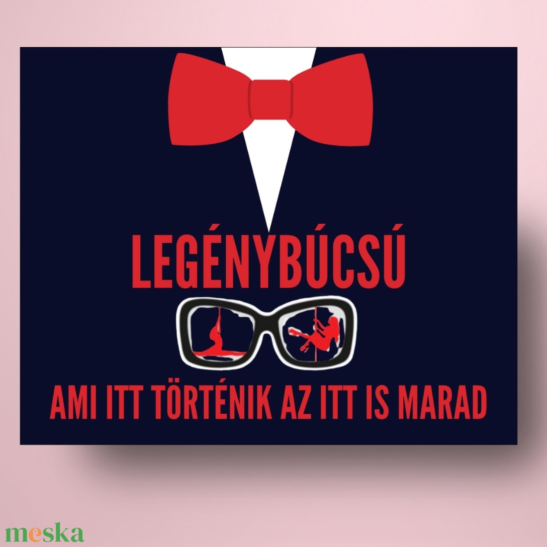 Legénybúcsú öntapadós üveg címke - nyakkendővel és szemüveggel - esküvő - legénybúcsú - Meska.hu