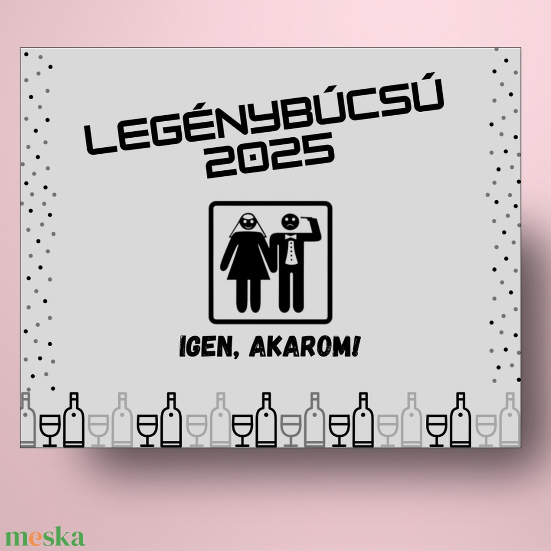Legénybúcsú öntapadós üveg címke - igen, akarom - esküvő - legénybúcsú - Meska.hu