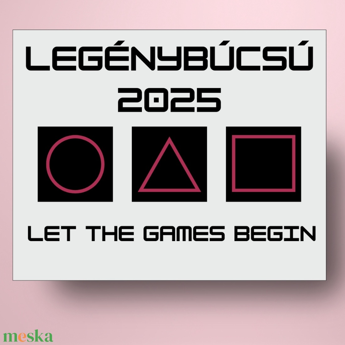 Legénybúcsú öntapadós üveg címke - squid game stílusban - esküvő - legénybúcsú - Meska.hu