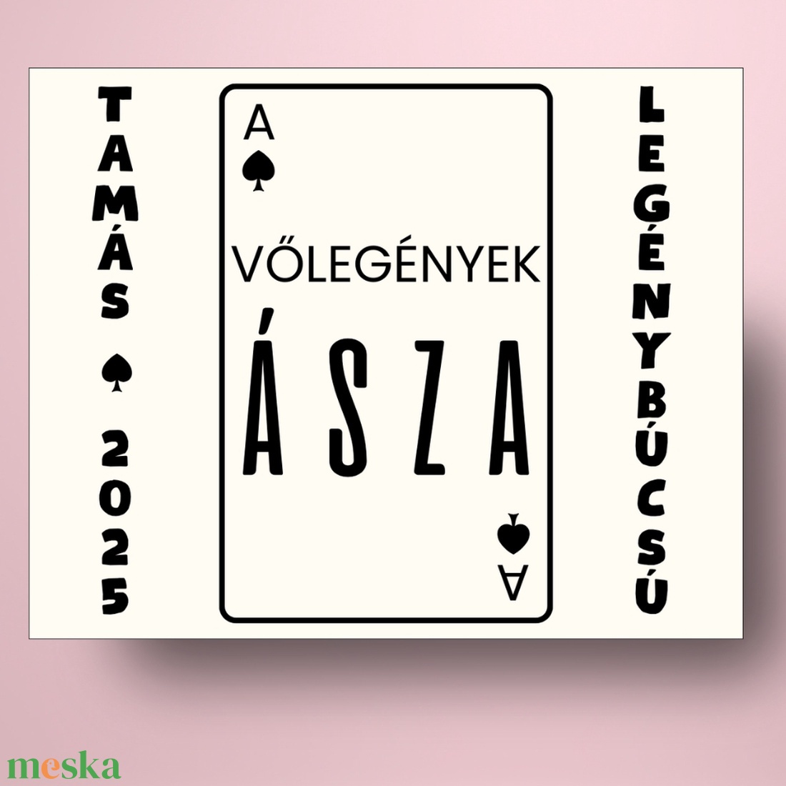 Legénybúcsú öntapadós üveg címke - ász kártyalappal - esküvő - legénybúcsú - Meska.hu