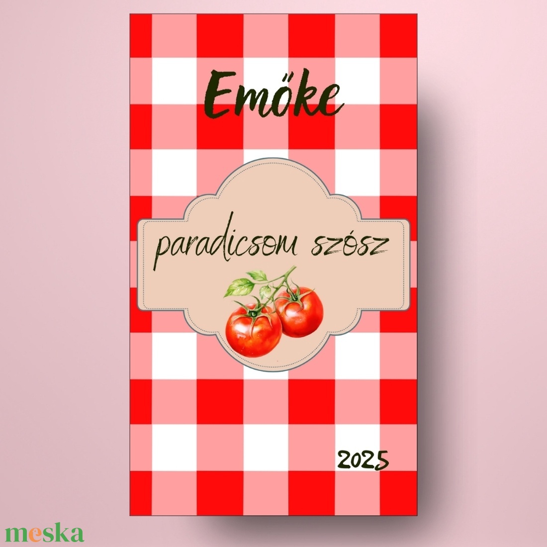 Paradicsomszósz - öntapadós üveg címke - nosztalgikus kockás alappal - élelmiszer - szósz & mártogatós - Meska.hu Paradicsomszósz - öntapadós üveg címke - nosztalgikus kockás alappal - élelmiszer - szósz & mártogatós - Meska.hu
