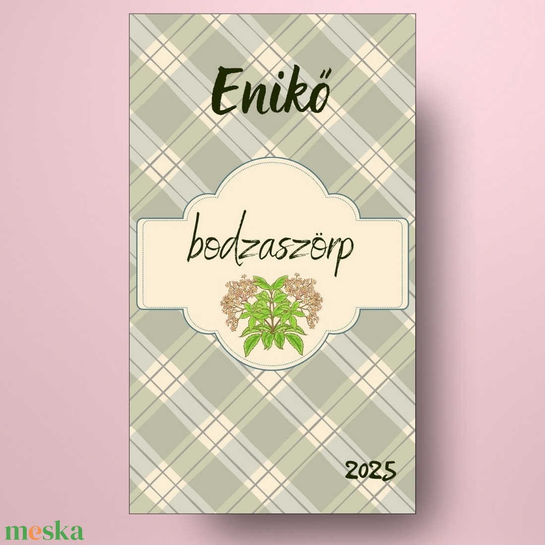 Bodzaszörp - öntapadós üveg címke - nosztalgikus kockás alappal - élelmiszer - szörp - Meska.hu Bodzaszörp - öntapadós üveg címke - nosztalgikus kockás alappal - élelmiszer - szörp - Meska.hu