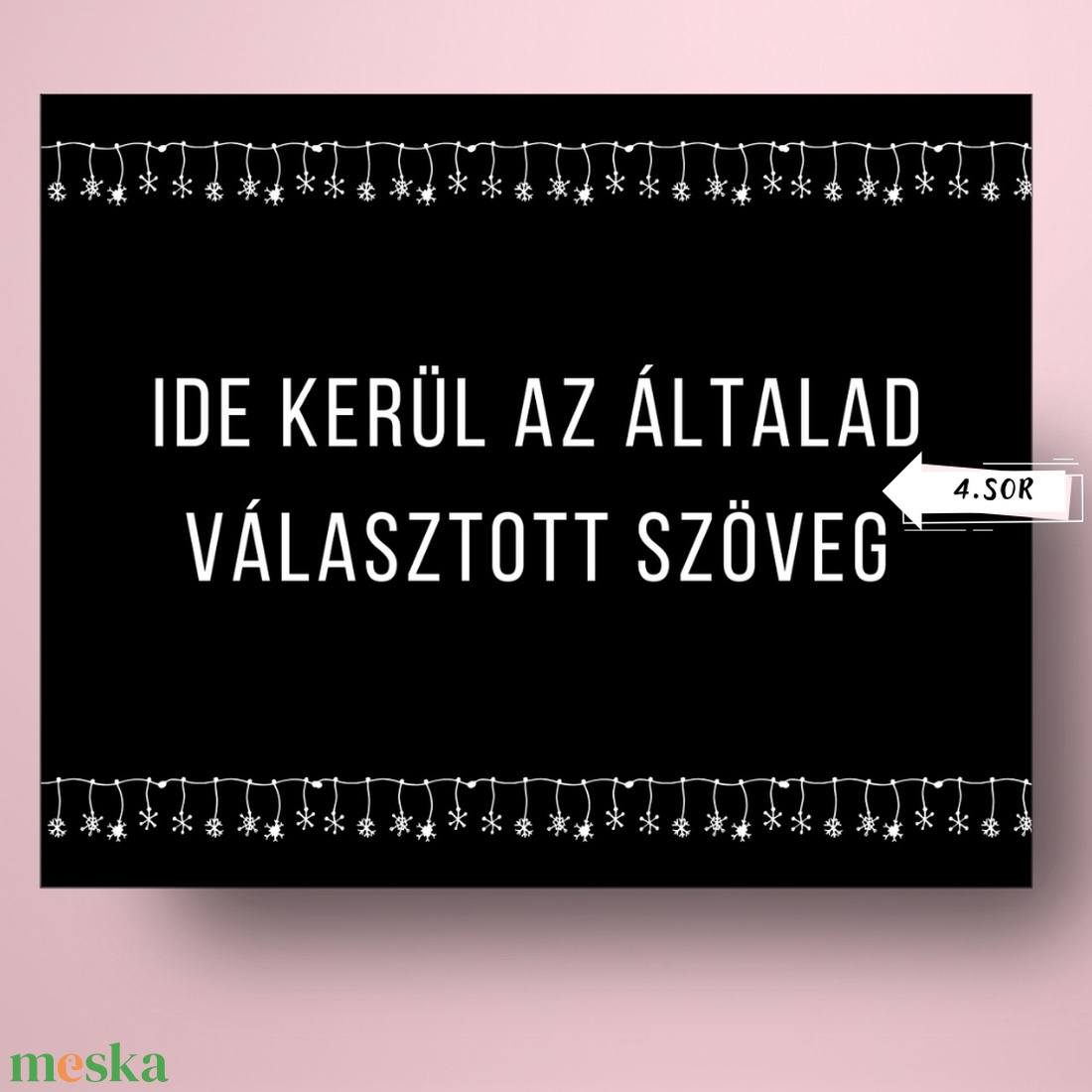 Karácsonyi üveg címke  - fekete alapon fenyőlevelekkel -  - Meska.hu