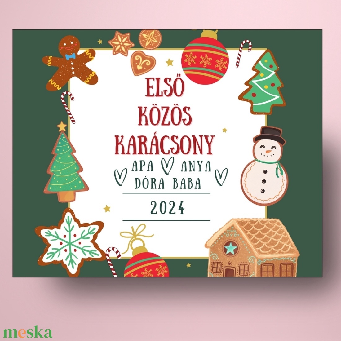 Karácsonyi üveg címke  - színes figurás -  - Meska.hu