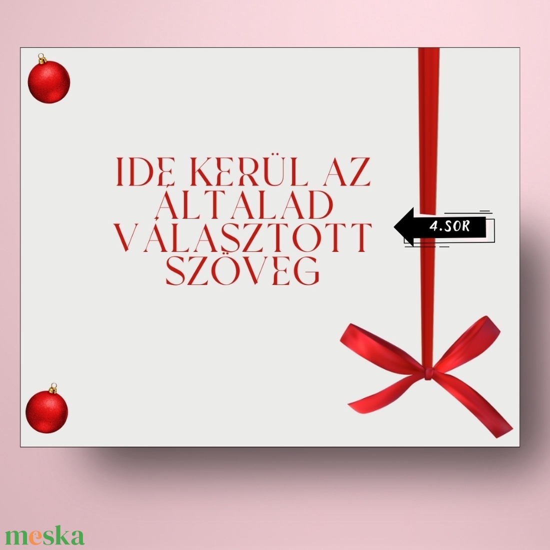 Karácsonyi üveg címke  - fehér alapon piros masnival - élelmiszer - öntapadós címke - Meska.hu