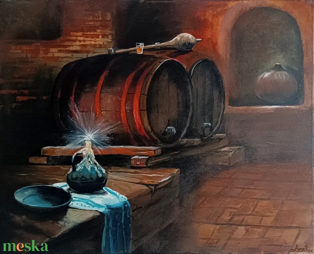 Borospince - művészet - festmény - olajfestmény - Meska.hu