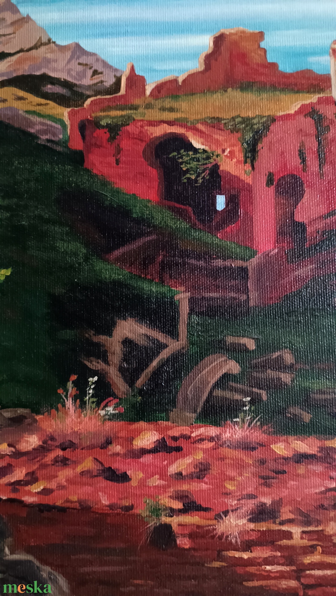 Taormina-i színház romjai - művészet - festmény - olajfestmény - Meska.hu