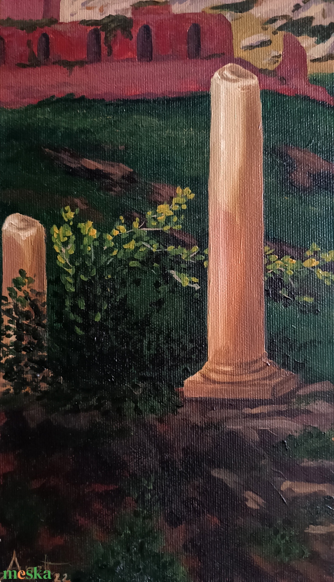 Taormina-i színház romjai - művészet - festmény - olajfestmény - Meska.hu