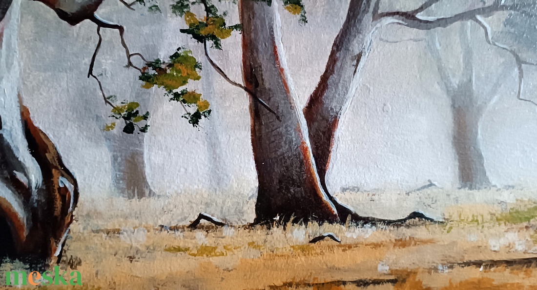 Ködös fák - művészet - festmény - akril - Meska.hu