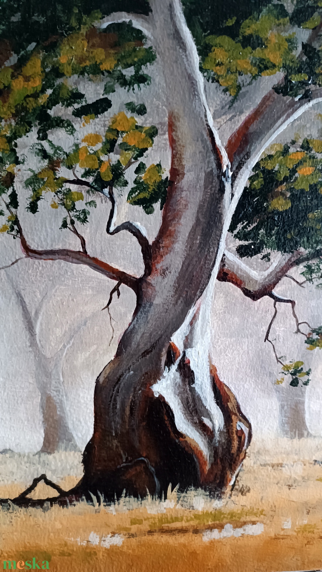 Ködös fák - művészet - festmény - akril - Meska.hu