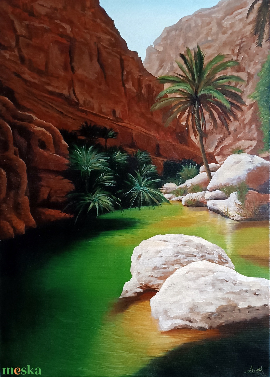 Oázis - művészet - festmény - olajfestmény - Meska.hu