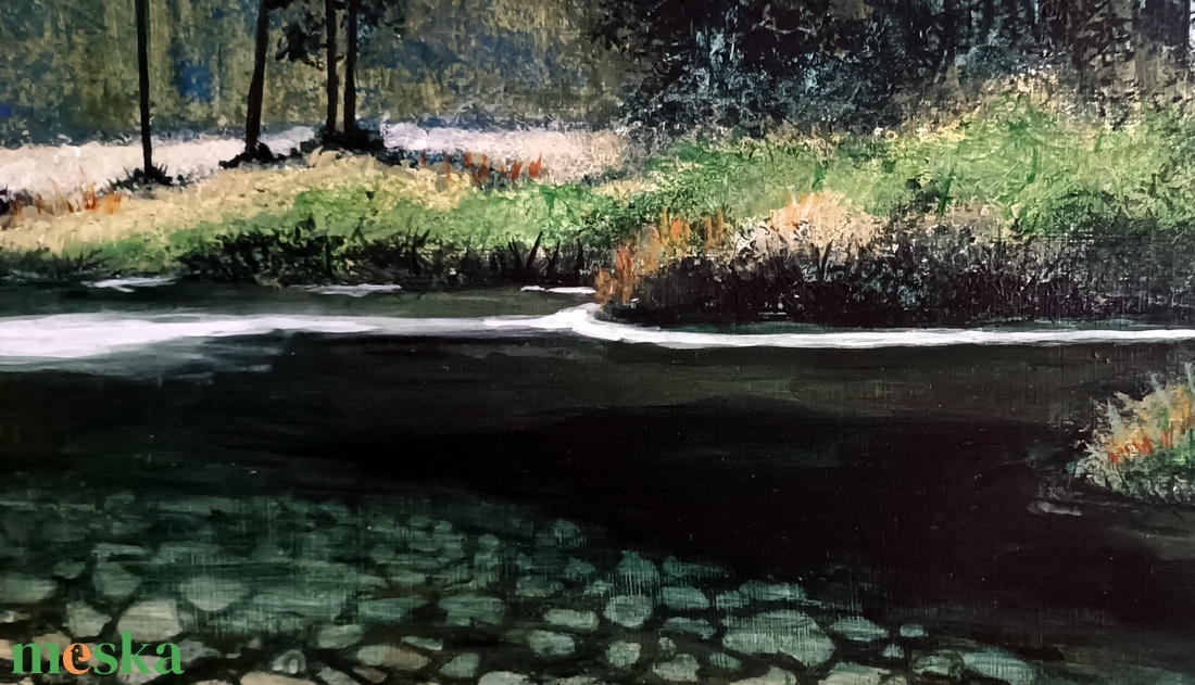 Kövek a víz alatt - művészet - festmény - akril - Meska.hu