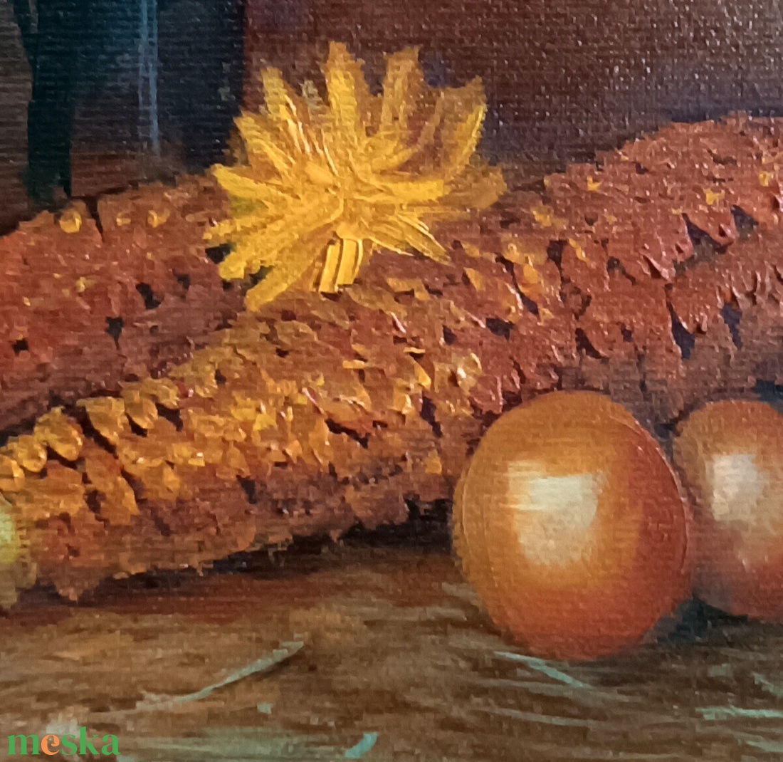 Kukoricás virágcsokor - művészet - festmény - olajfestmény - Meska.hu