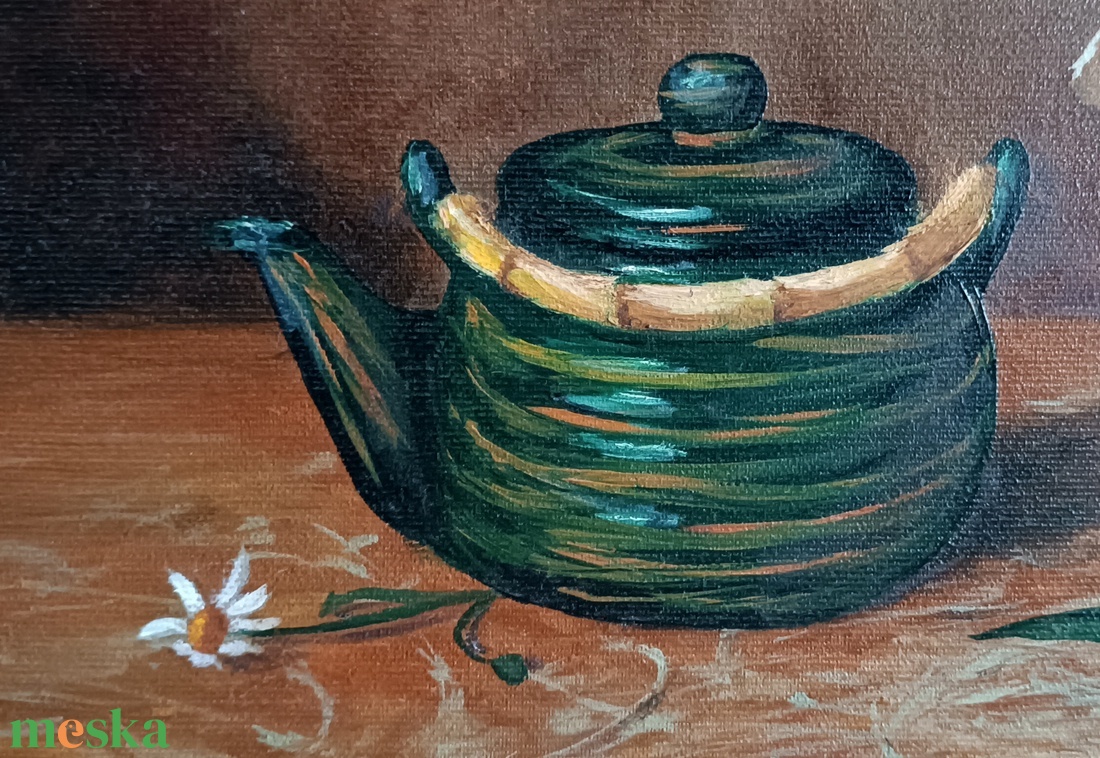 Kukoricás virágcsokor - művészet - festmény - olajfestmény - Meska.hu