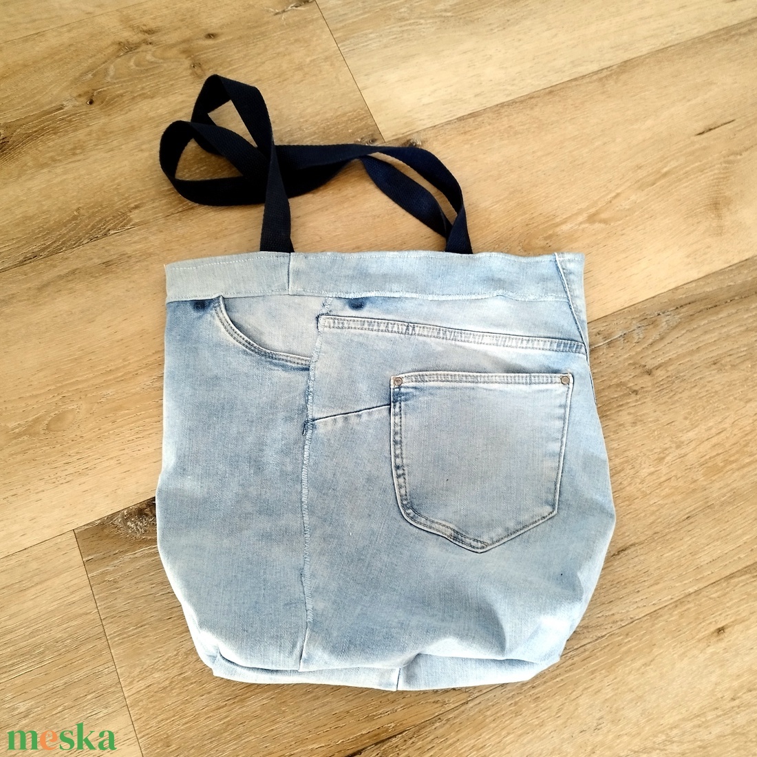 BMW válltáska / vállszatyor farmerből - táska & tok - bevásárlás & shopper táska - shopper, textiltáska, szatyor - Meska.hu