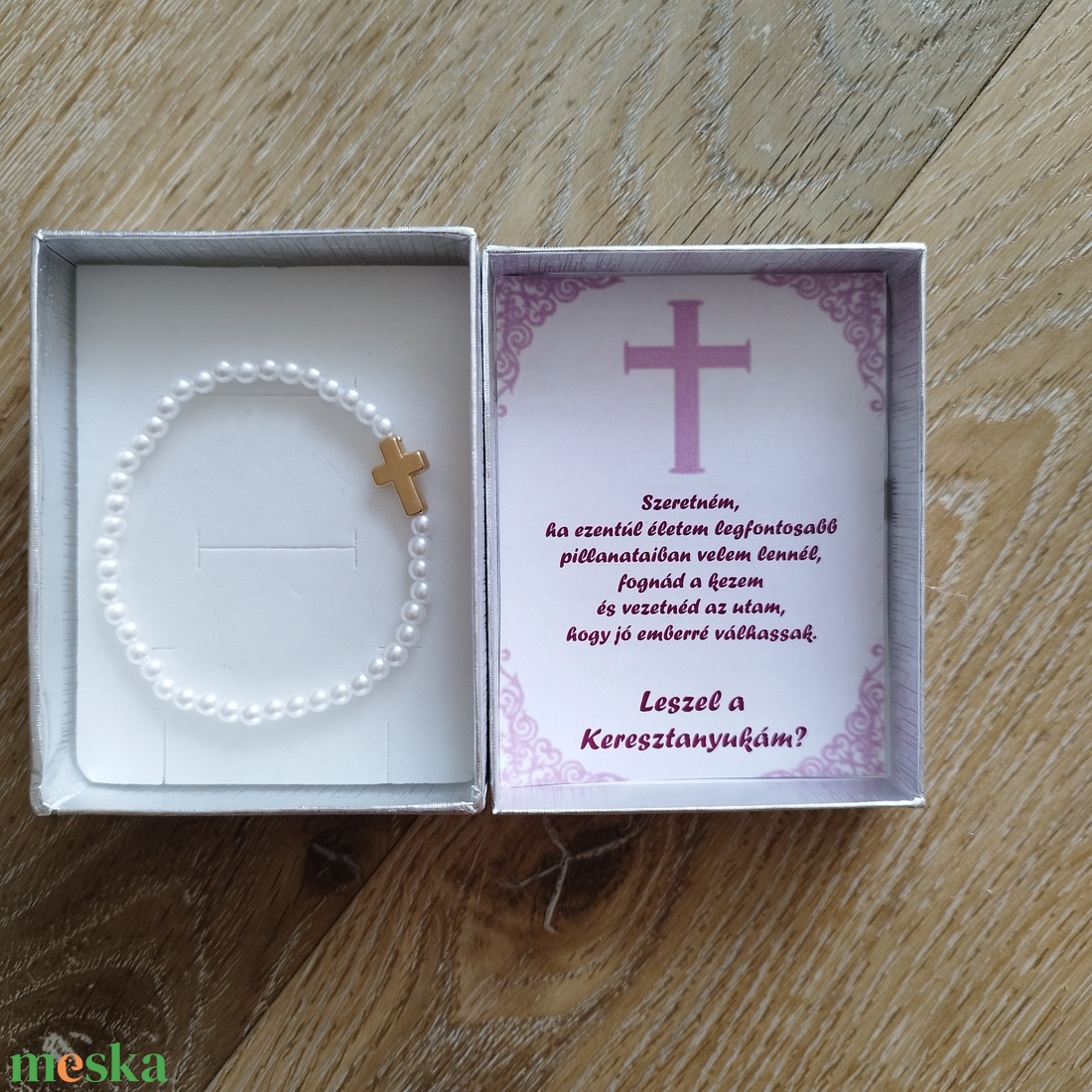 Keresztanya felkérő díszdobozban - többféle - játék & sport - keresztelőajándékok - Meska.hu