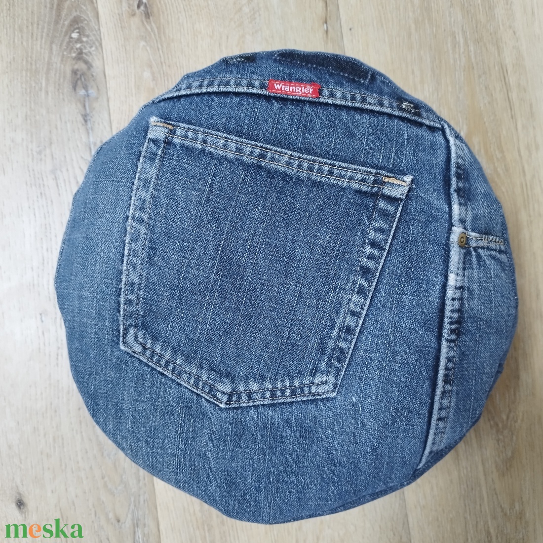 Nagyméretű farmerből készült jógapárna - meditációs ülőpárna - játék & sport - sport és kikapcsolódás - jóga, pilates, torna - jógapárna - Meska.hu