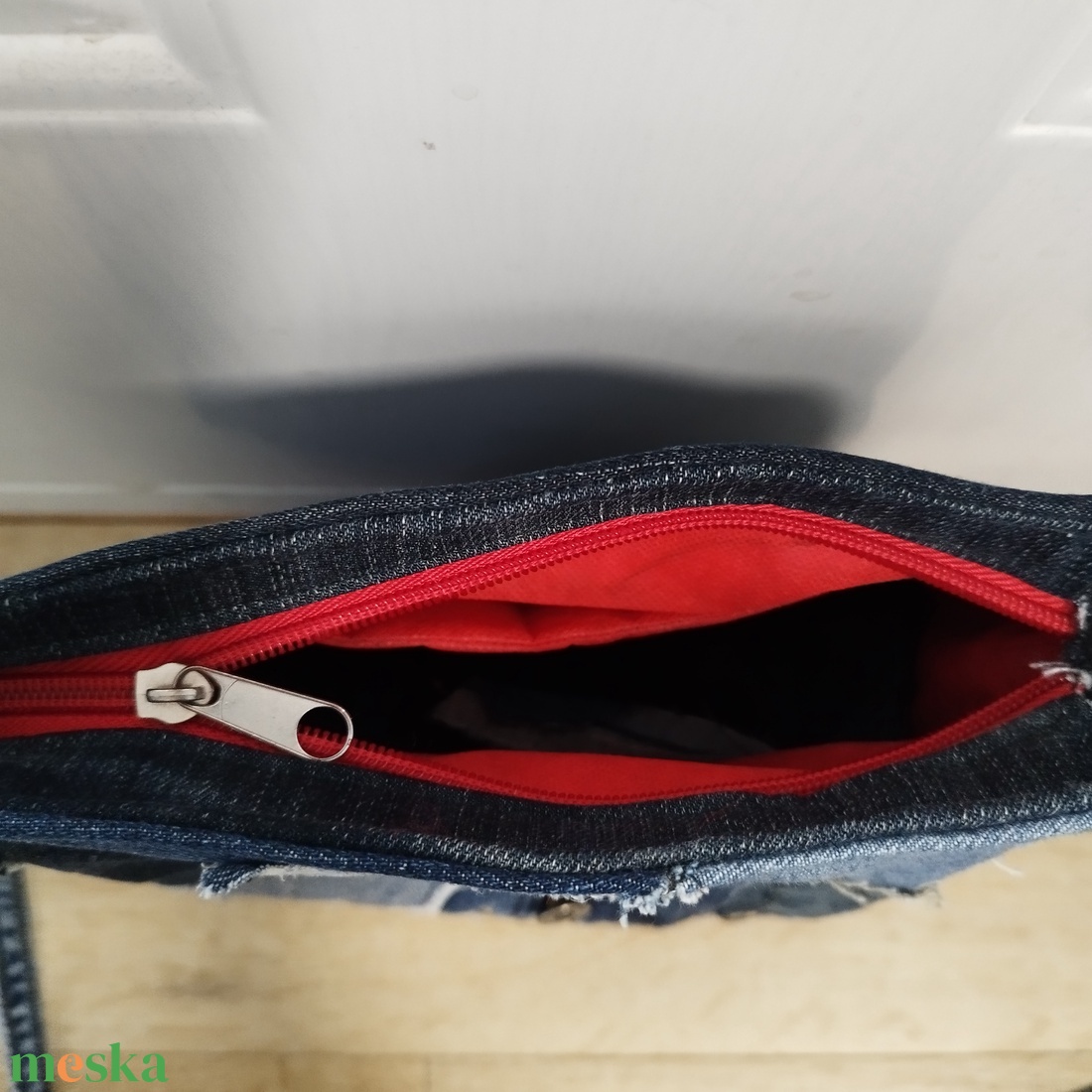 Női farmer válltáska - patchwork - táska & tok - kézitáska & válltáska - vállon átvethető táska - Meska.hu