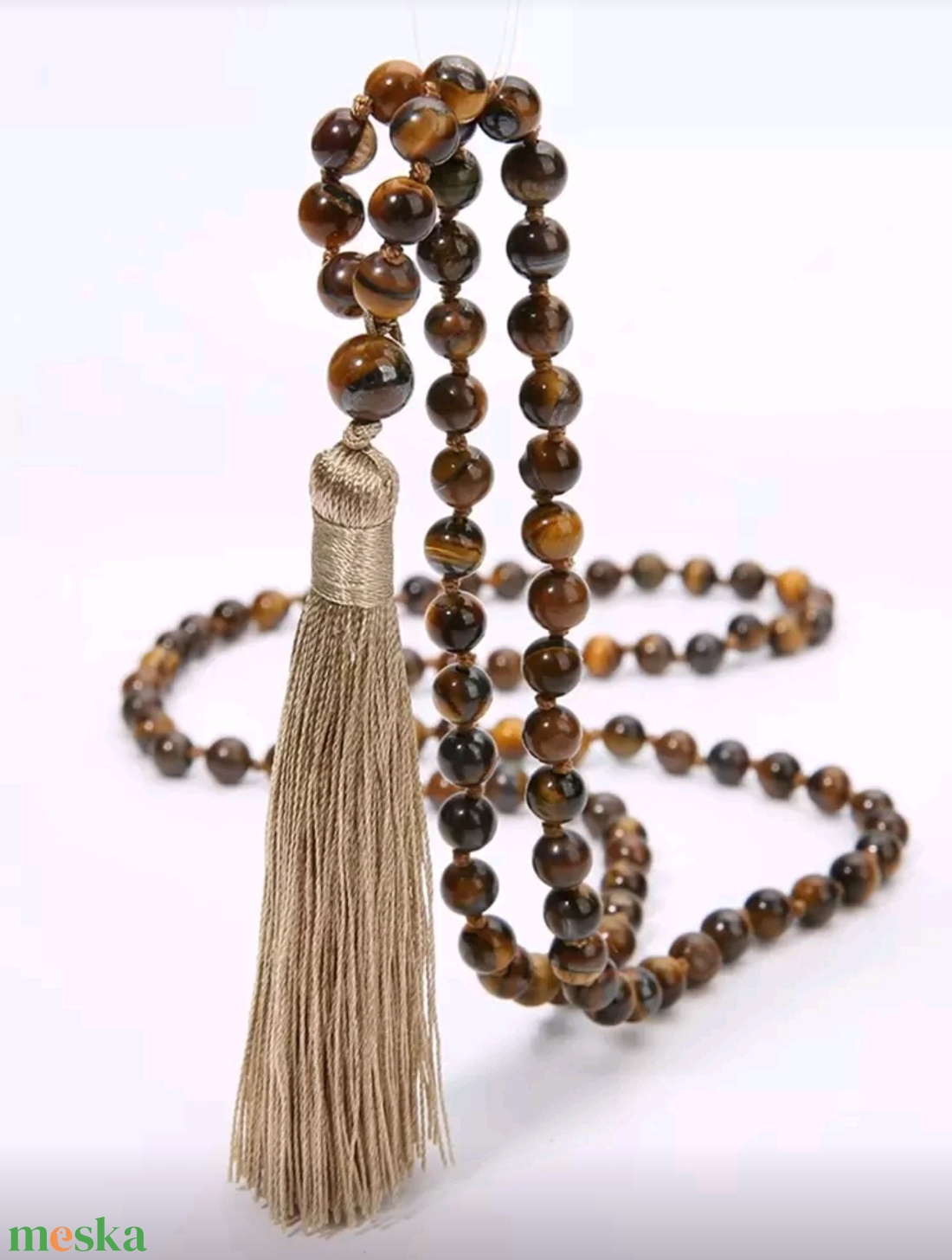 108 szemes tigrisszem mala, díszdobozban  - otthon & életmód - vallás - lánc & füzér - Meska.hu