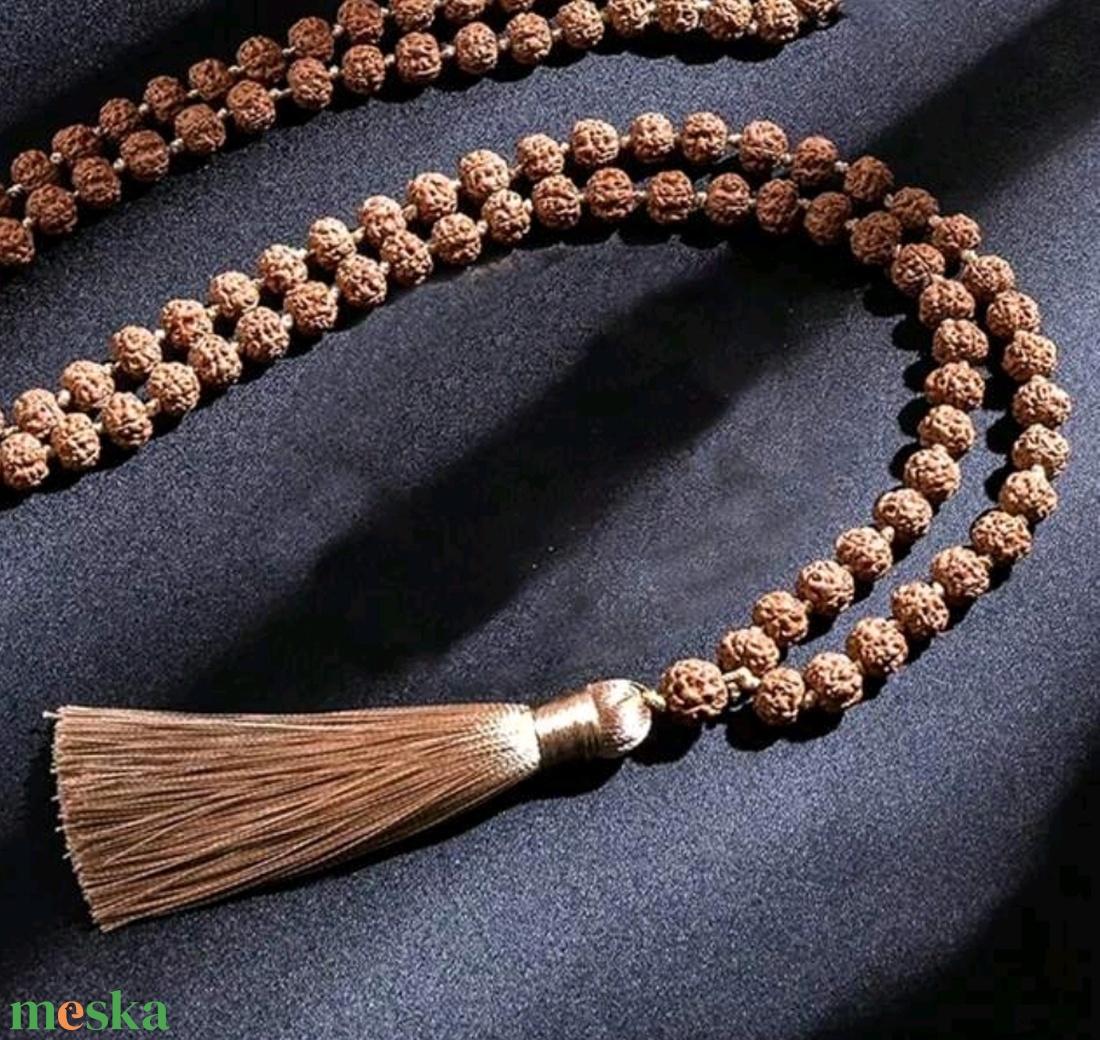  108 szemes rudraksha stílusú mala, díszdobozban - otthon & életmód - vallás - lánc & füzér - Meska.hu