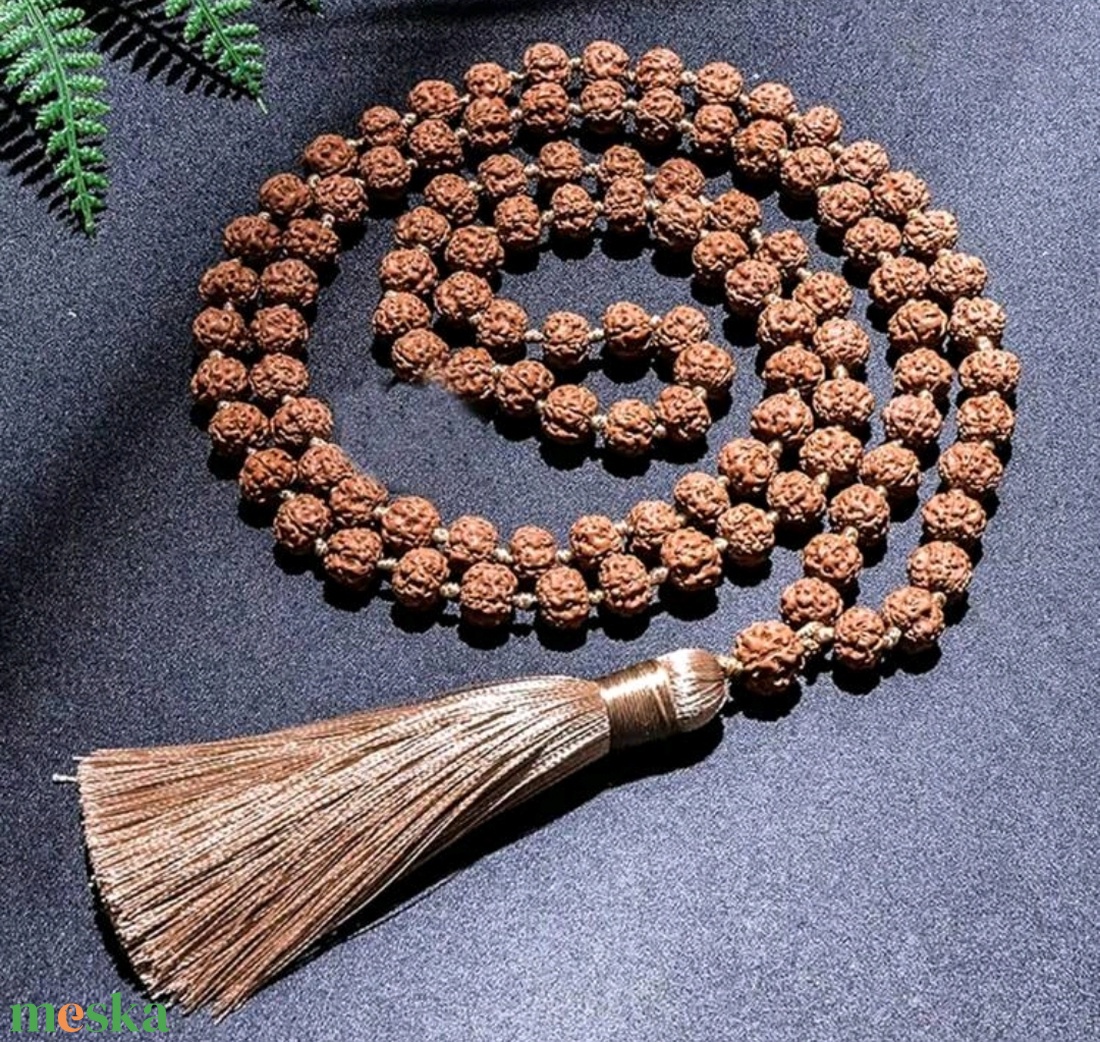  108 szemes rudraksha stílusú mala, díszdobozban - otthon & életmód - vallás - lánc & füzér - Meska.hu