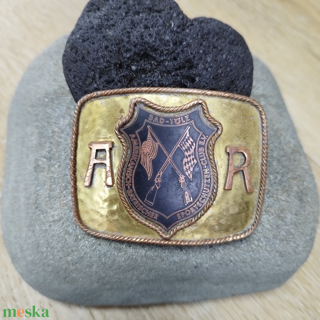 Amerikai hadsereg sportlövész klub vintage övcsat - ruha & divat - öv & övcsat - övcsat - Meska.hu